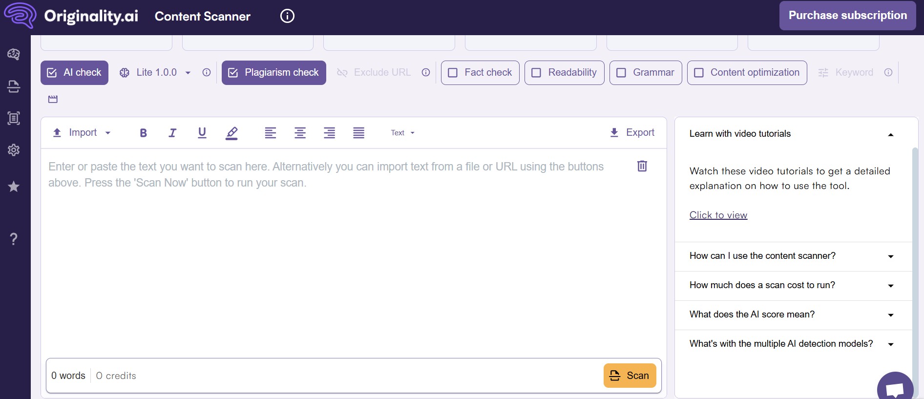Originality.AI Content Checker Tools