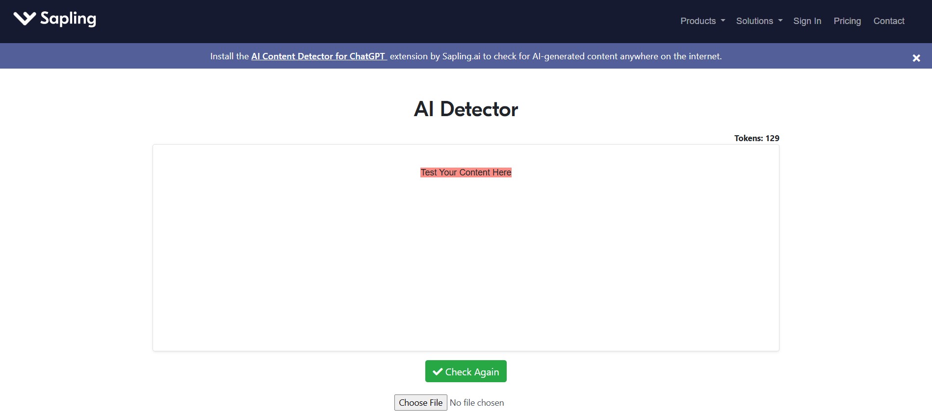 Sapling AI Content Checker Tool
